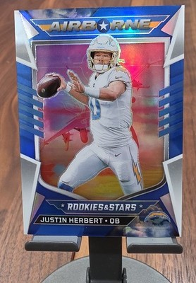 2022 Panini Rookies & Stars - Airborne Justin Herbert #AI-2 Blue Prizm /50
