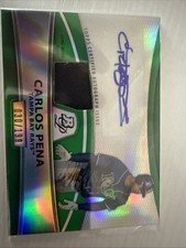 2010 Bowman Platinum Carlos Pena Jersey Relic Auto Green Refractor /199
