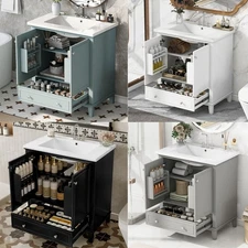 30" Bathroom Vanity with Sink Combo Bathroom Cabinet with Doors and Drawer