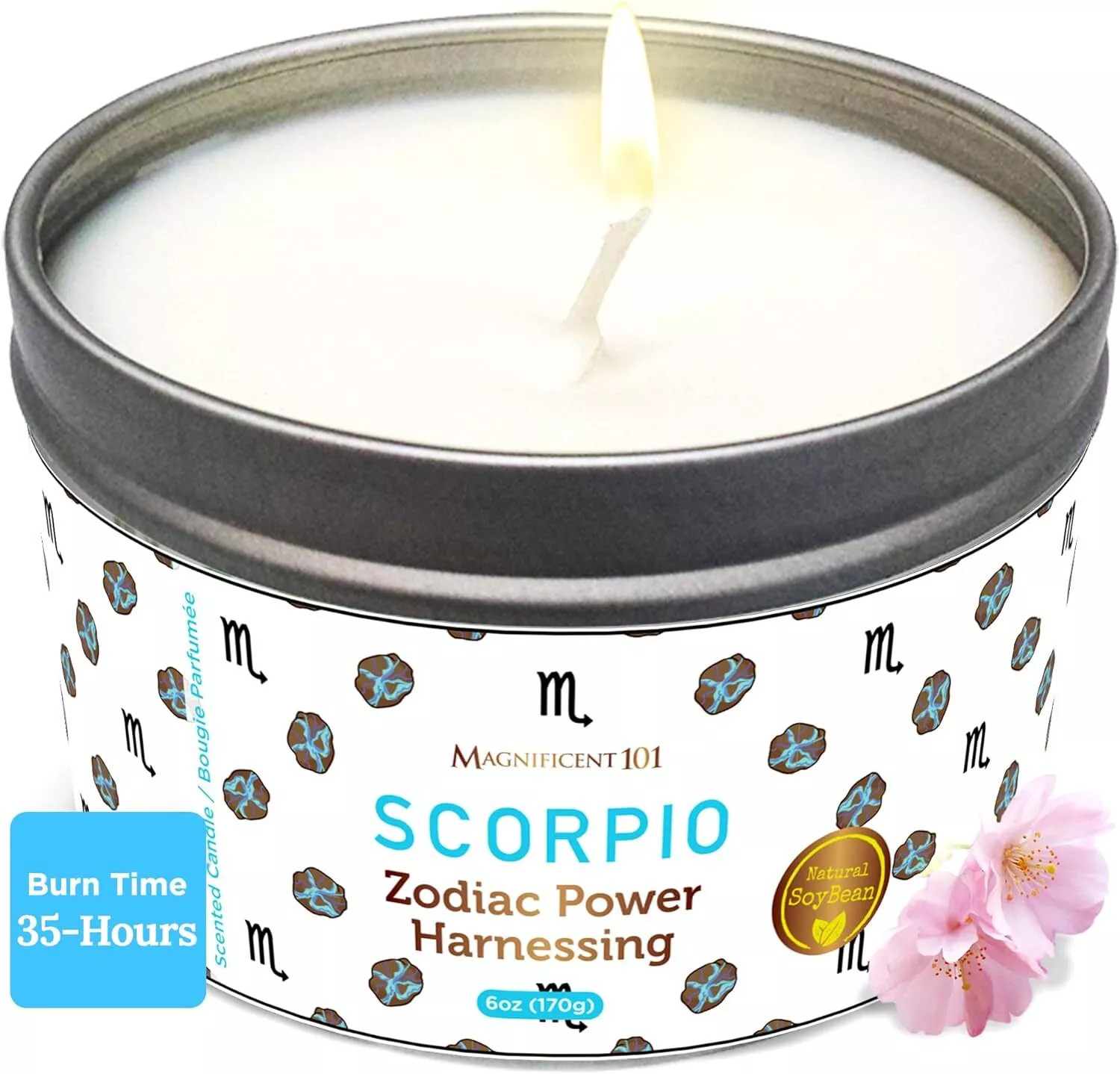 Великолепная свеча для использования энергии 101 Знака Зодиака Скорпион 6 унций время горения 35 часов 2090₽