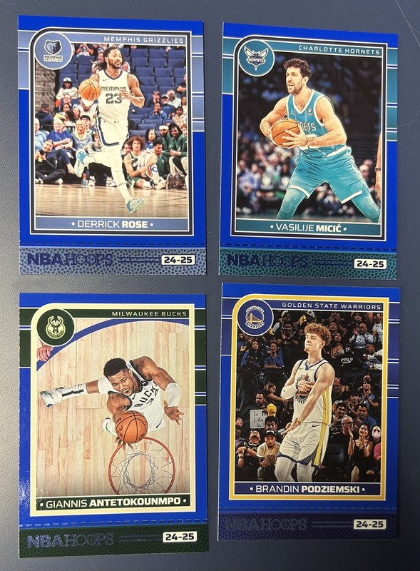 2024-25 Panini NBA Hoops Basketball - (4) BLUE Parallel Cards