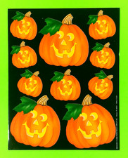 Vintage Eureka Jack O Lantern Pumpkins Halloween Sticker Sheet