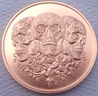 1 oz. TRES CALAVERAS #1 Legado Mexicano Series .999 copper round