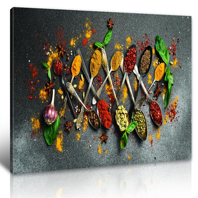 Jiazugo Framed Large Kitchen Wall Art 20 X 40 Vintage Spices And Seasonings