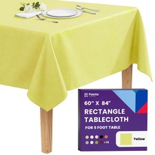 Rectangle Tablecloth - 60 x 84 Inch Yellow Table Cloth for 5 Foot Rectangle T...