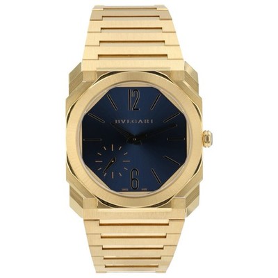 Bulgari Octo Finissimo Blue Dial 18k Yellow Gold 40mm Automatic Mens 103812