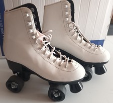 No Fear White Faux Leather Quad Roller Skates. Uk Size 4