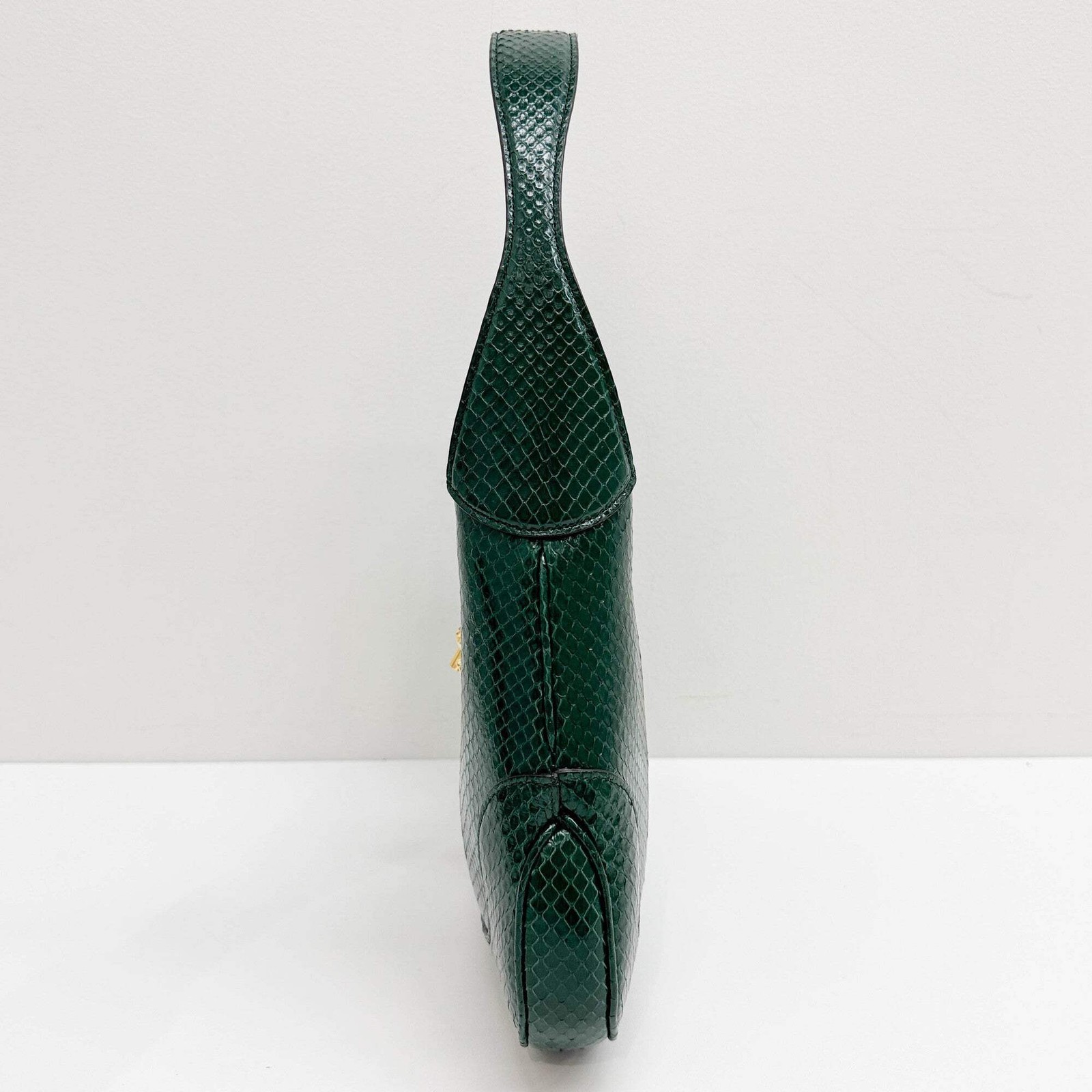 GUCCI Jackie Forest Green Python Embossed Leather… - image 6