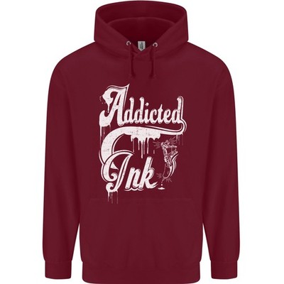 Addicted Tinte Tattoo Tätowierer Biker Kunst Herren 80% Baumwolle Kapuzen