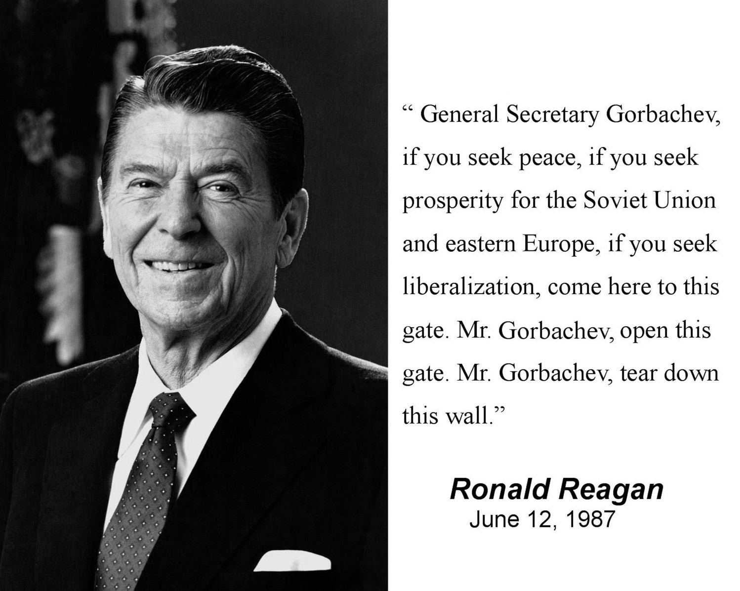 Ronald Reagan Berlin Wall Speech " this wall" Quote 8 x 10 Photo