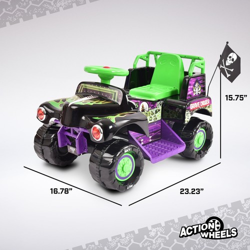 6V Grave Digger Ride on Car Monster Truck Monster Jam Grafik für Jungen & Mädchen - Bild 5 von 12