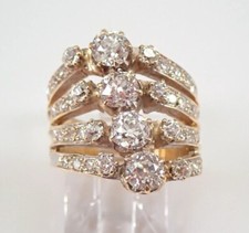 2Ct Round Cut Lab-Created Diamond Cluster Wedding Ring 14K Yellow Gold Finish