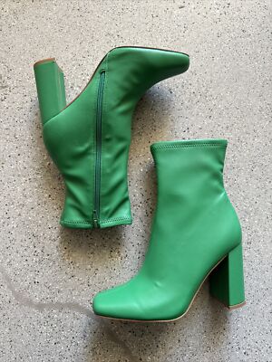 NEW Steve Madden Lynden Green Patent Boots Size 8M | eBay