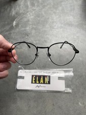Elan 9071 Matte Black 46/18 P3 Round Eyeglass Frame New/Old Stock 155