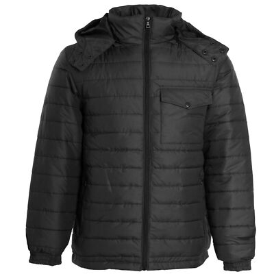 Mens Jackets Zip Up Quilted Lined Bubble Coat Padded Puffer Winter Warm