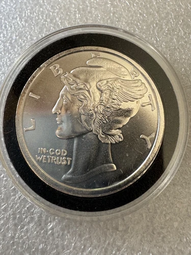 1 oz CNT Mercury Dime Design Proof Like Silver Round In Capsule