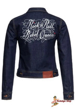 Queen Kérosène, Jansjacke Jupe `N Rouleau Rebel 50er Rockabilly Fille, Denim