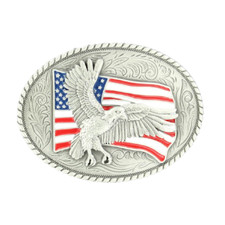 Nocona Mens American Flag  Eagle Belt Buckle 37936