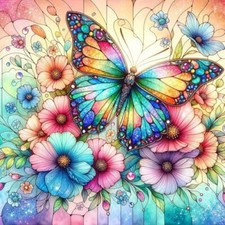 Diamond Painting Kits for Adults Flower 5D Diamond Art Kits for Butterfly