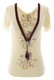 Eternal Child Women's Beige Printed Tee W/ Attached Necklace Sz S on Sale
