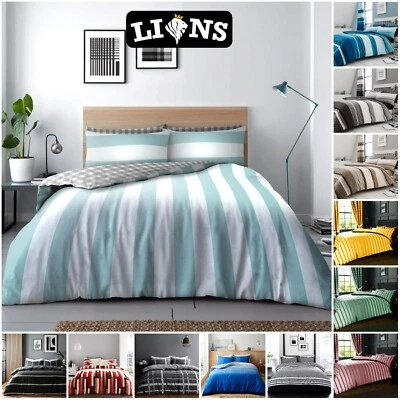 GAVENO CAVAILIA Luxury Duvet Cover Set Reversible Stripe Quilt Covers Printed Bedding Pillowcase