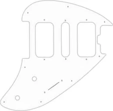 WD Custom Pickguard For Music Man Silhouette #04 White/Black/White