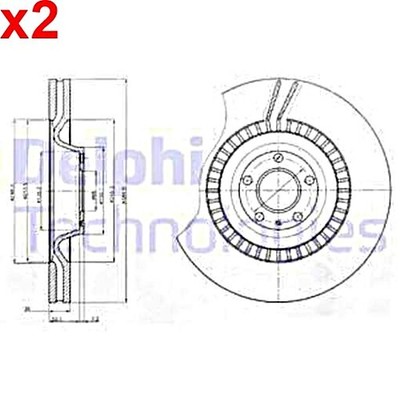 2X DELPHI Bremsscheibe Für AUDI A8 S8 4E0615301K