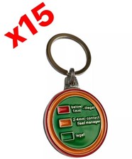 Pack Of 15 Tyre Tread Depth Gauge Measure Tools, Round Keychain for Truck HGV