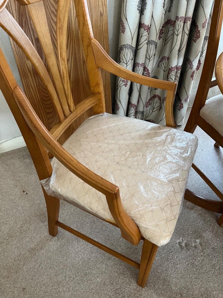 Vintage Jentique ash elm extendable dining table and 6 chairs set eBay