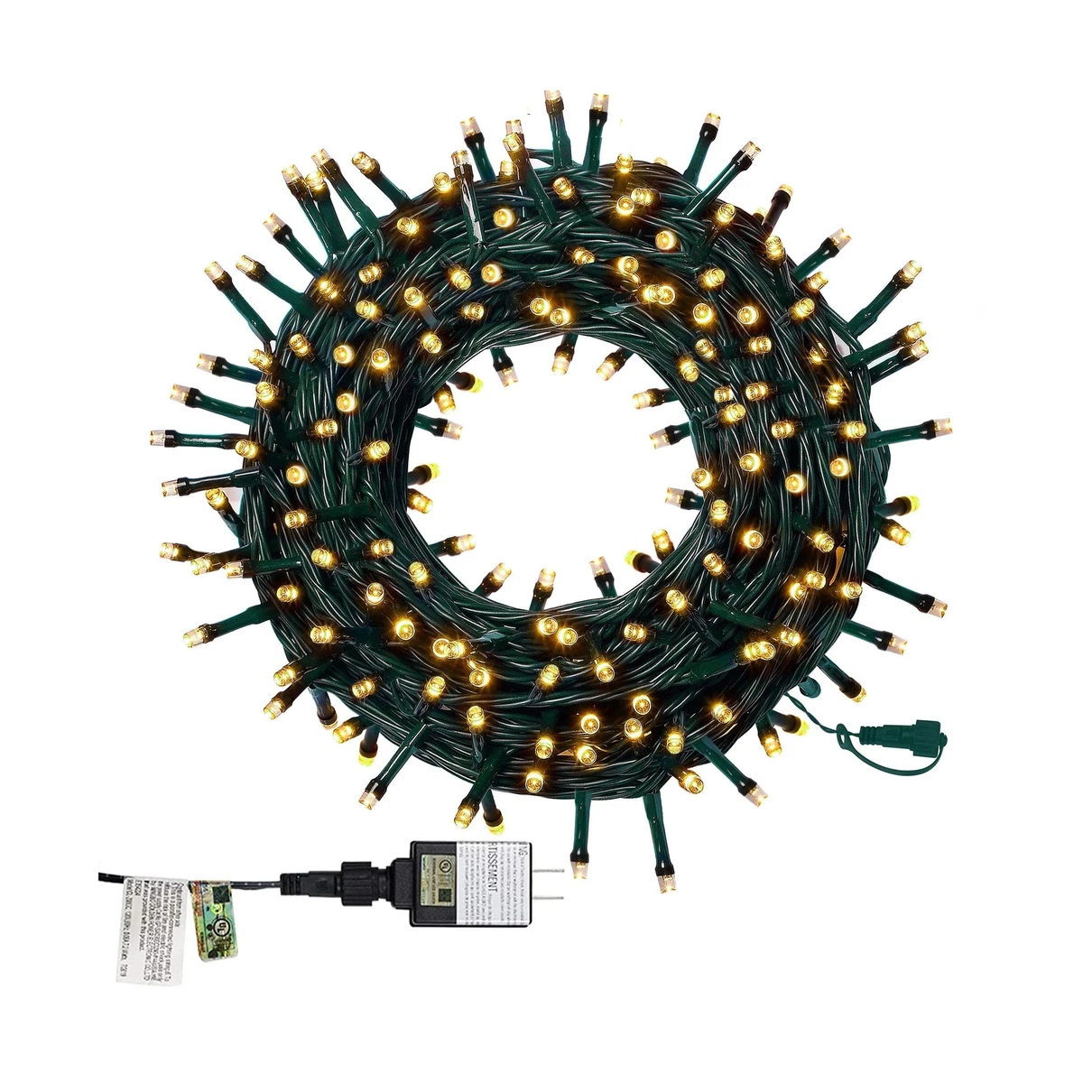 Twinkle Star 66ft 200 LED Christmas String Lights UL Safe