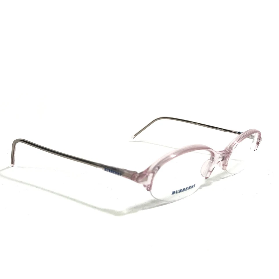 复古博柏利 B8322 S8Z 眼镜框透明粉红色椭圆形半框 49-19-135 — 第 2/4 张图片