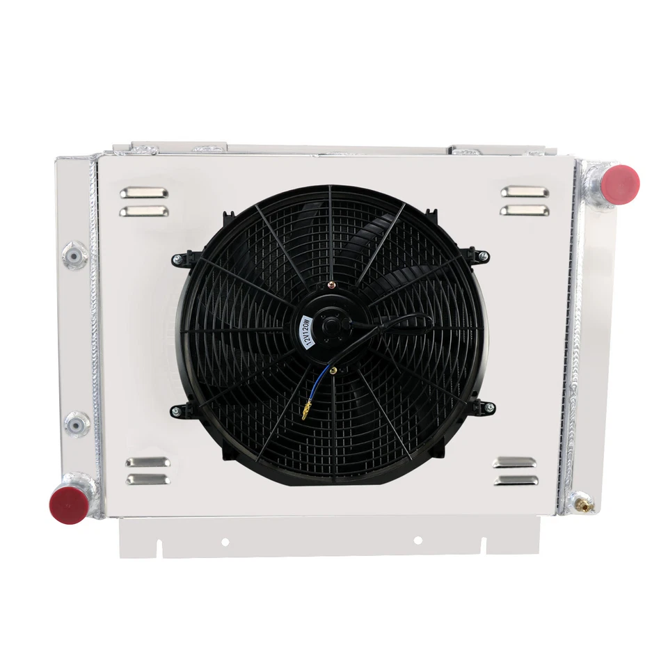 4 Row Aluminum Radiator Fan Shroud Relay For 1960-1963 Ford Galaxie 500 l6 V8 AT - Image 2 of 4