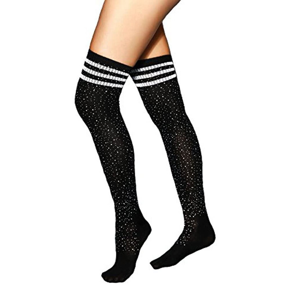 Boot Sock Knee High Glitter Thigh Highs Rhinestone Thigh High