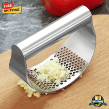 1 pc Stainless Steel Manual Garlic Press Masher Ring-Shaped Kitchen Tool