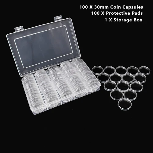 Direct Fit Airtight Coin Holders Capsules for JFK Half Dollar Collective 100PCS