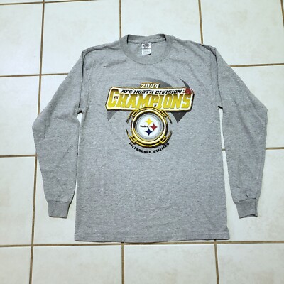 Pittsburgh Steelers 2004 AFC North Division Champions Long Sleeve Shirt Size M