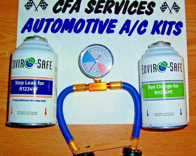 R1234YF REFRIGERANT COMPATIBLE STOP LEAK + LEAK FINDER DYE RECHARGE