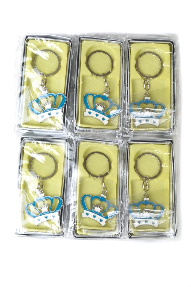 Llaveros decorativos corona princesa favores baby shower azul 12 piezas Foto 2 de 4