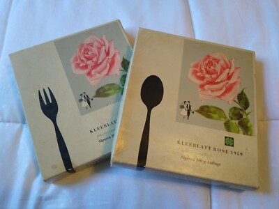 Kleeblatt Rose 1959 Shamrock Rose Versilbert Alpacca 100g Vintage Original Box 