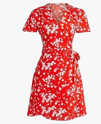 j crew red wrap dress