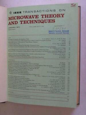 IEEE: Transactions on Microwave Theory and Techniques. Year 1971, Volume MTT-19