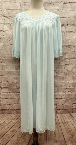 Shadowline Women's Tulip Hem Nightgown - Silky Satin & Lace, Long Length, Wireless Comfort