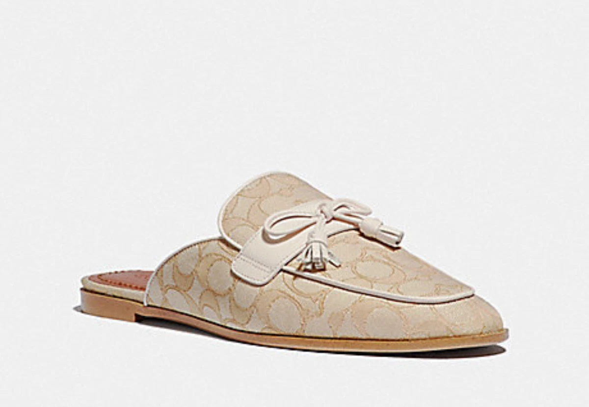 NWB Coach FG2709 STASSI Slide in Signature Jacquard Light khaki