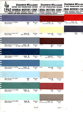 1961 Impala Color Chart