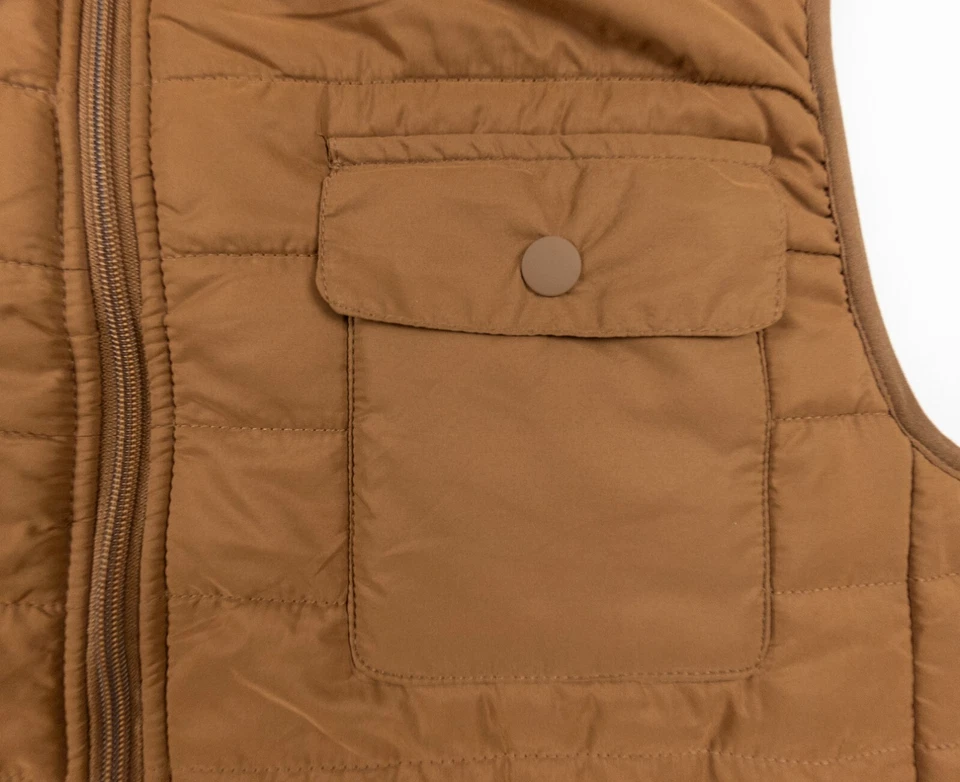 Chaqueta Hang Ten Para Hombres XLarge Marrón Chaleco Abombado Sin Mangas Forrado Surf Marca Adulto Foto 3 de 4