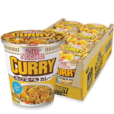 Nissin Cup Noodles Spicy Curry Flavor 2.8 Ounce Pack of 6 Instant Ramen
