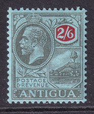 Antigua LMM KGV 1927 deux shillings et six pence noir et rouge sur papier bleu