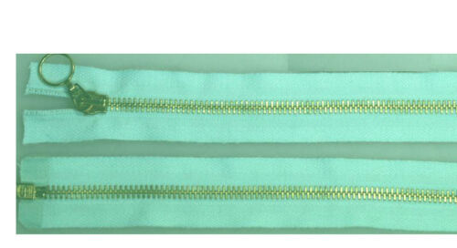 Salmi fermeture éclair métal divisible poignée annulaire 90 cm turquoise - Photo 1 sur 1