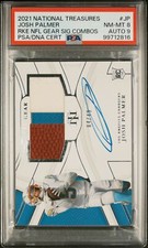 2021 NATIONAL TREASURES RC NFL GEAR SIG COMBOS #JP JOSH PALMER 4/49 PSA 8 AUTO 9