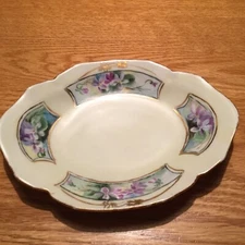 R S Germany Handpainted Trinket/Soap Dish Guilded 6”x4.5”